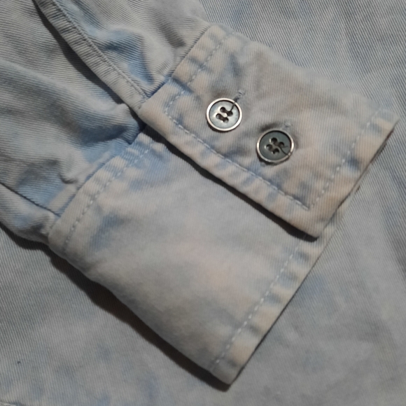 RACHEL COMEY Reversed Button Double Collar Button Down Top Blouse Chambray Blue - Picture 6 of 7